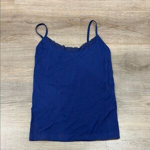 Women's Blue Lace Trim Cami Top